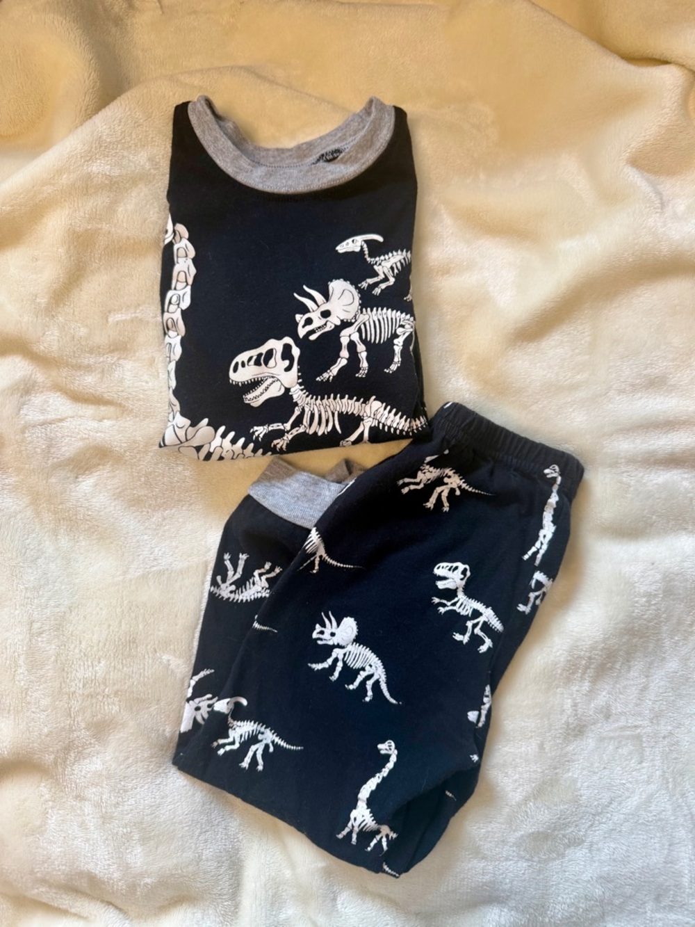 Glow in the Dark Dinosaur Skeleton PJ Set 3T Boys